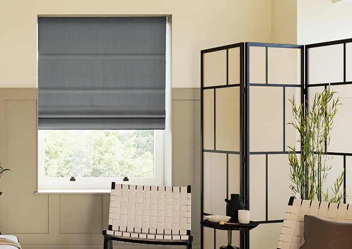 Roslin (Blackout), Dark Grey - Motorised Roman Blind - Image 3